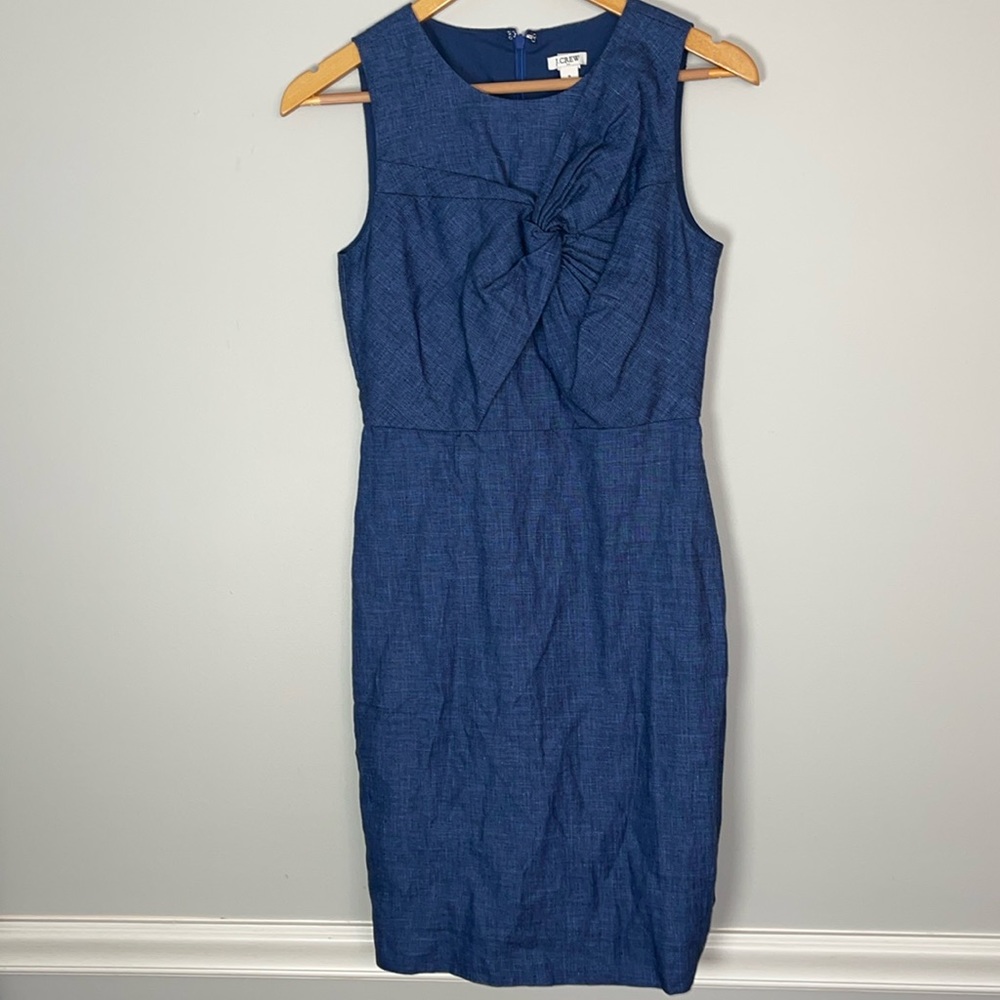J. Crew Blue Midi Sleeveless Dress 0